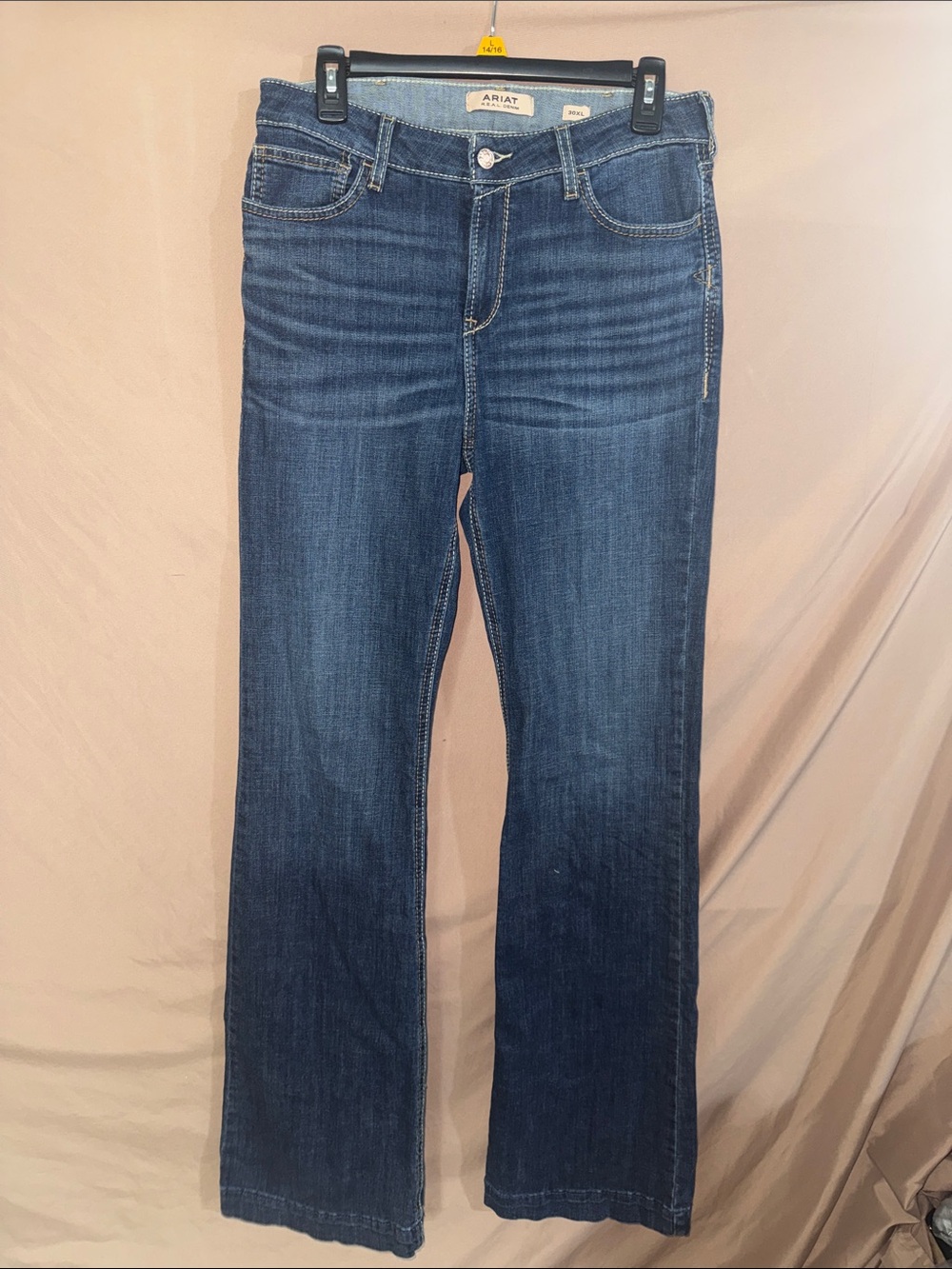 NWOT Ariat 30XL Women's High Rise Slim Trouser Jeans in Dark Blue Wash